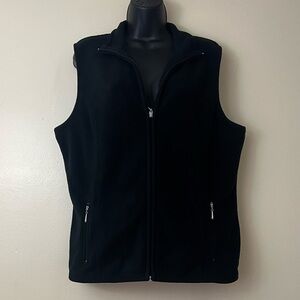 Karen Scott Women's Black Zip Vest